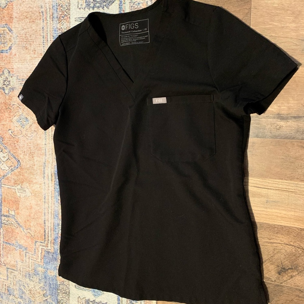 Figs Catarina style top in black - XS